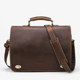 Elegant Leather Men's Briefcase Leather - Brown