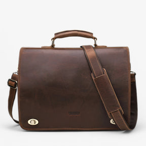 bags : Elegante Lederen Herenaktentas Leer - Bruin in Bruin van Pantino