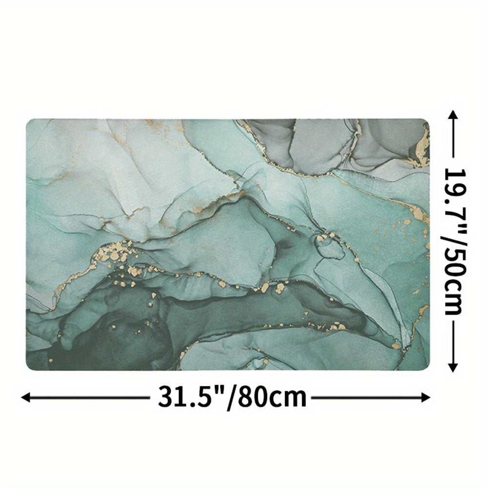 home & garden : Antislipmat Marmerpatroon - Marble - Donkergrijs in Marble-Groen 50*80 cm van Pantino