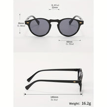 Sunglasses : Zonnebril Dames Zwart - Klassieke Veelzijdige Retro Punk Ronde in Zwart van Pantino