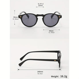 women's sunglasses : Zonnebril Dames Zwart - Klassieke Veelzijdige Retro Punk Ronde in Zwart van Pantinoshop