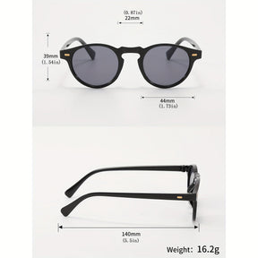 Sunglasses : Zonnebril Dames Zwart - Klassieke Veelzijdige Retro Punk Ronde in Zwart van Pantino