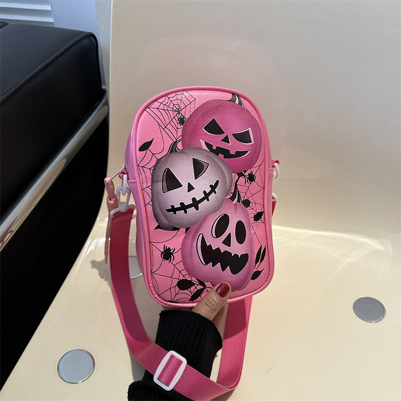 Gifts – Seasonal – Halloween : Halloween Schoudertas Dames - Compacte Pompoen PU Tas in van Loranza