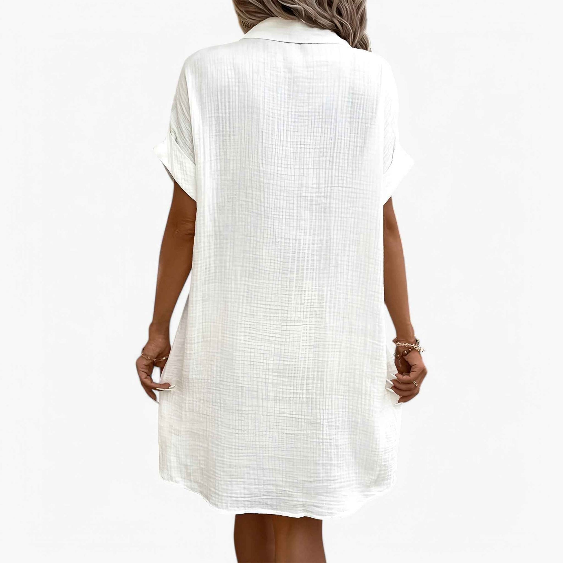 Dress : Dames Zomerjurk Lichtgewicht van Linnen-Katoenmix - Perfect voor Strand en Vakantie in van Pantino