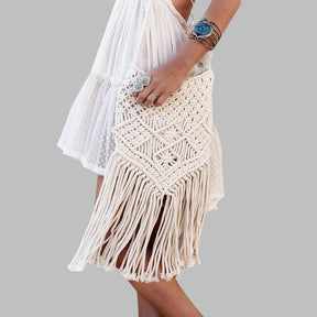 bags : Strand Begeleider Kwast Sling Bag - Wit in van Pantino