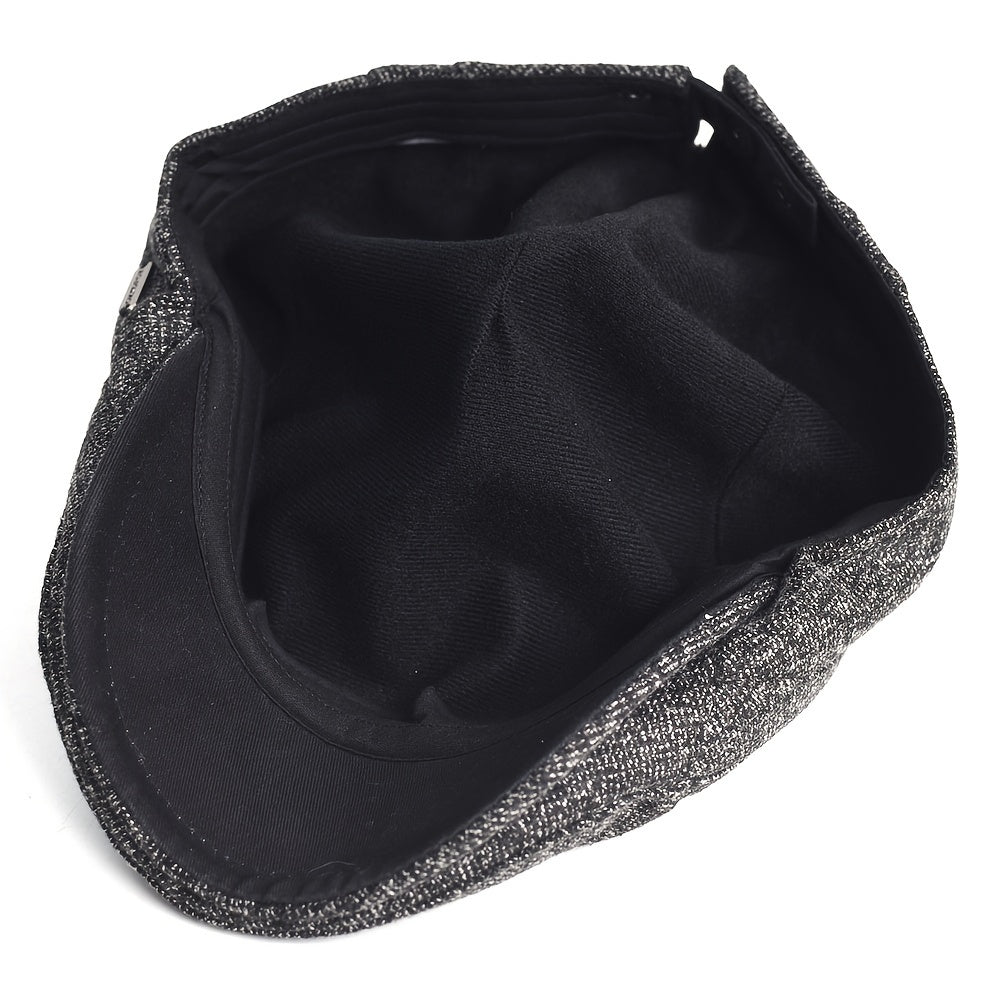 Newsboy Hat : Warme Newsboy Hoed, Cabbie Hoed, Gatsby Hoed Vintage - Zwart in van Pantino