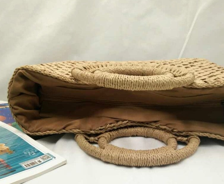 bags : Strandtas met Houten Handvat - Beach Companion - Zwart in van Pantino