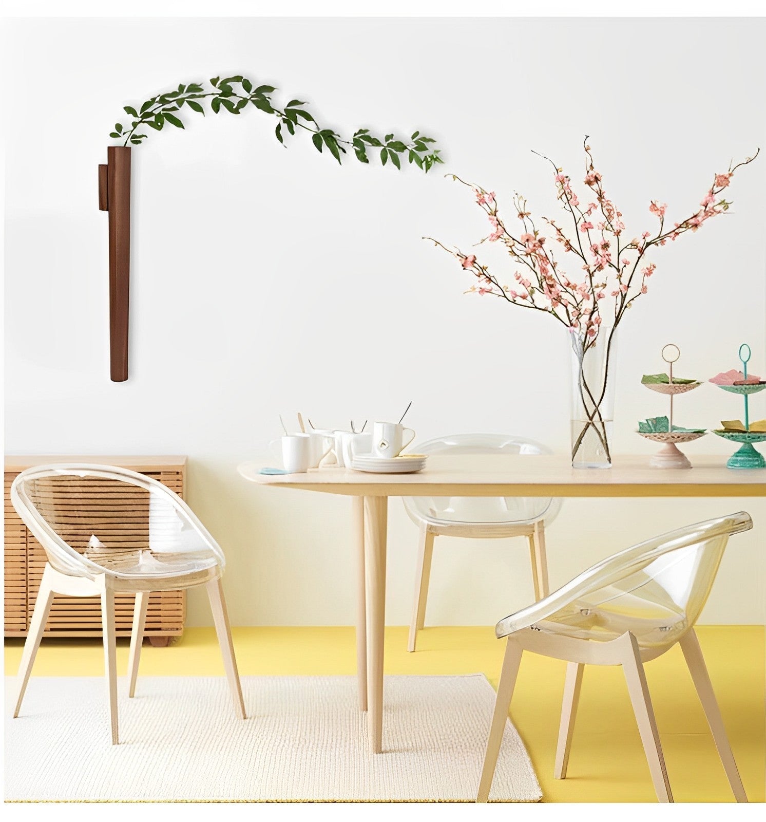 home & garden : Hangende Wandvaas Zwart - Planten Display Wanddecoratie - Hout in van Pantino