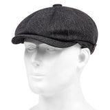 Béret homme vert foncé - Bonnet vintage à carreaux, choix idéal pour cadeaux