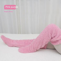 Socks : Slaapsokken Grijs - Zachte Nacht Been Knieën Ondersteuning - Katoen in Roze van Pantino