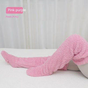 Socks : Slaapsokken Grijs - Zachte Nacht Been Knieën Ondersteuning - Katoen in Roze van Pantino
