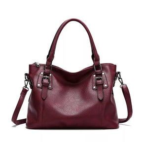 bags : Retro Handtas met Meerdere Zakjes - Bruin in Wijn van Pantino