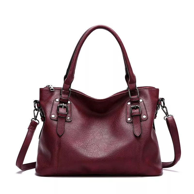 bags : Retro Handtas met Meerdere Zakjes - Bruin in Wijn van Pantino