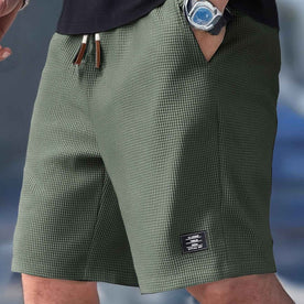 Heren shorts : Heren shorts slim fit met verstelbare tailleband - Casual zomer in Groen van Pantinoshop