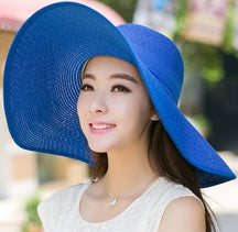Sun Hat : Hoed Blauw - Opvouwbare Zomer Strandhoed in Blauw van Pantino