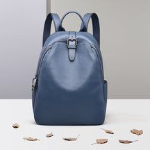 bags : Rugzak Blauw - Urban Chic -Grijze Leren in Blauw van Pantino