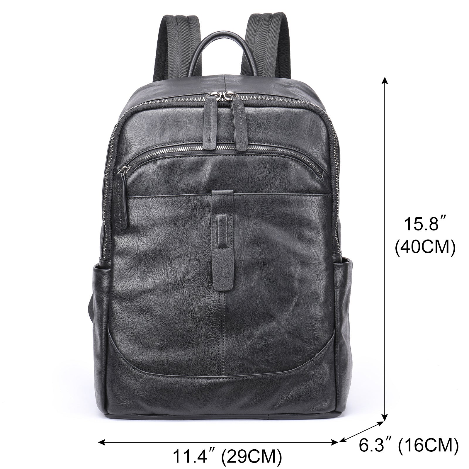 bags : Rugzak Zwart - Executive Craft Lederen in van Pantino
