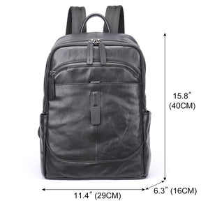 bags : Rugzak Zwart - Executive Craft Lederen in van Pantino