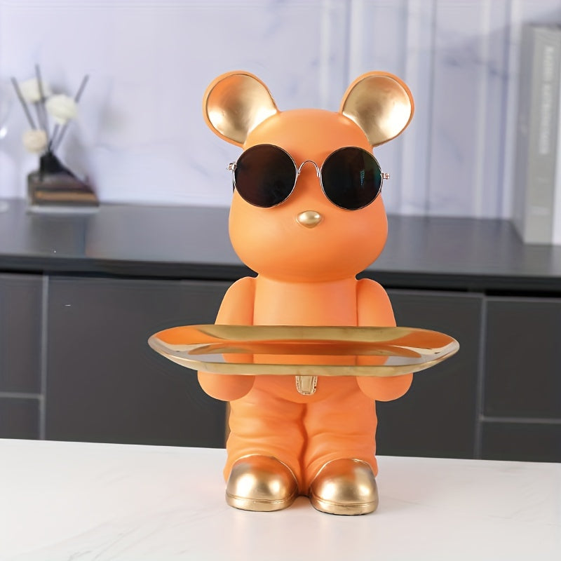 home & garden : Multifunctionele Beer Organiserende Bijzettafel Schaal. - Oranje in Dienblad Opbergbeer Oranje van Pantino