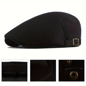 Beret : Baret Dames Zwart - Trendy Ademende Zomer Britse Baretpet voor Heren Golf in van Pantino