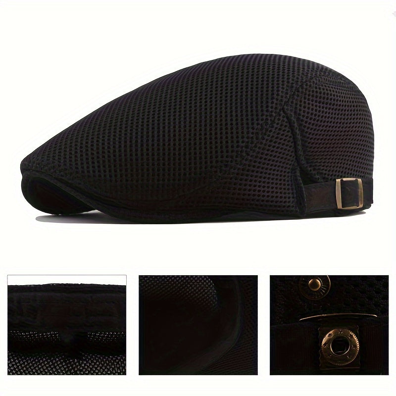 Beret : Baret Dames Zwart - Trendy Ademende Zomer Britse Baretpet voor Heren Golf in van Pantino
