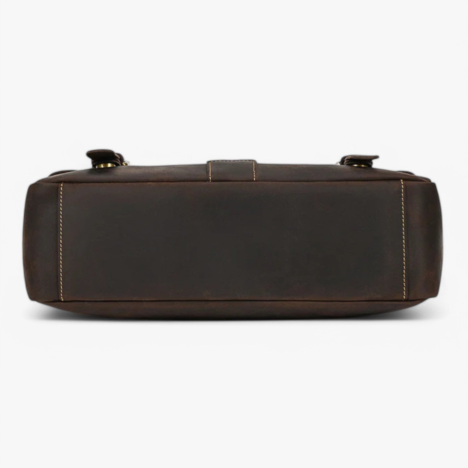 bags : Leren Laptoptas met Schouderband Leer - Donkerbruin in van Pantino