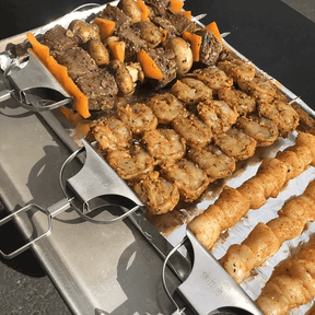 outdoor equipment : 3-Weg Grillspiezen BBQ - Rvs Duurzaam Buiten Grillen - Rvs in van Pantino