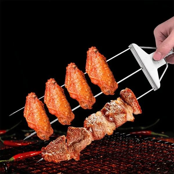 outdoor equipment : 3-Weg Grillspiezen BBQ - Rvs Duurzaam Buiten Grillen - Rvs in van Pantino
