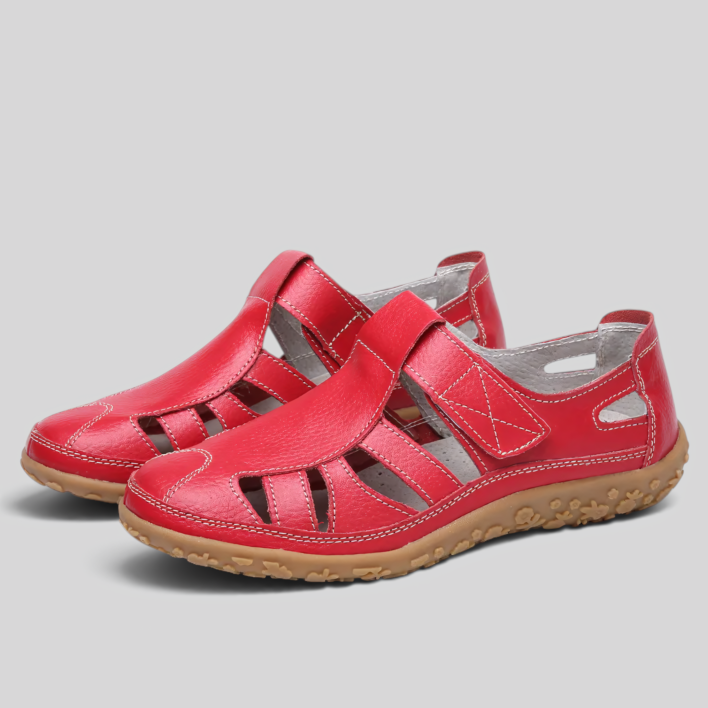 image_ai : Dames Sandalen - Orthopedisch, Anti-slip & Comfortabel in Rood van Jeecey
