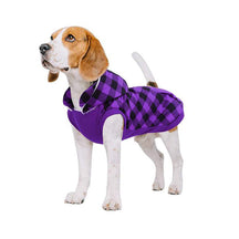 pets : Gezellige Fleece-Gevoerde Geruite Honden Hoodie in Purple van Pantino
