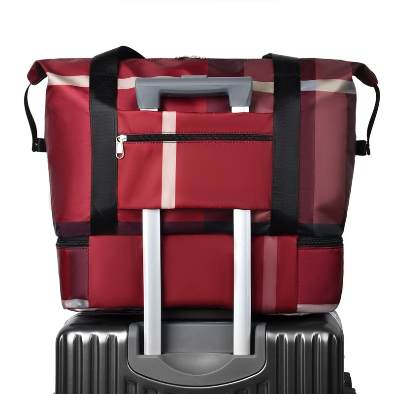 bags : Grote Travel Tas Blauw - Ruimtelijk Waterdicht Reizen - Nylon in van Pantino