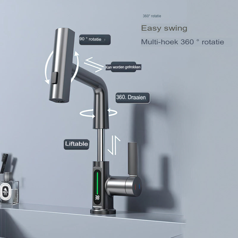 home & garden : Slimme Kraan met Digitaal Display - Temperatuur Watermeting - RVS in van Pantino