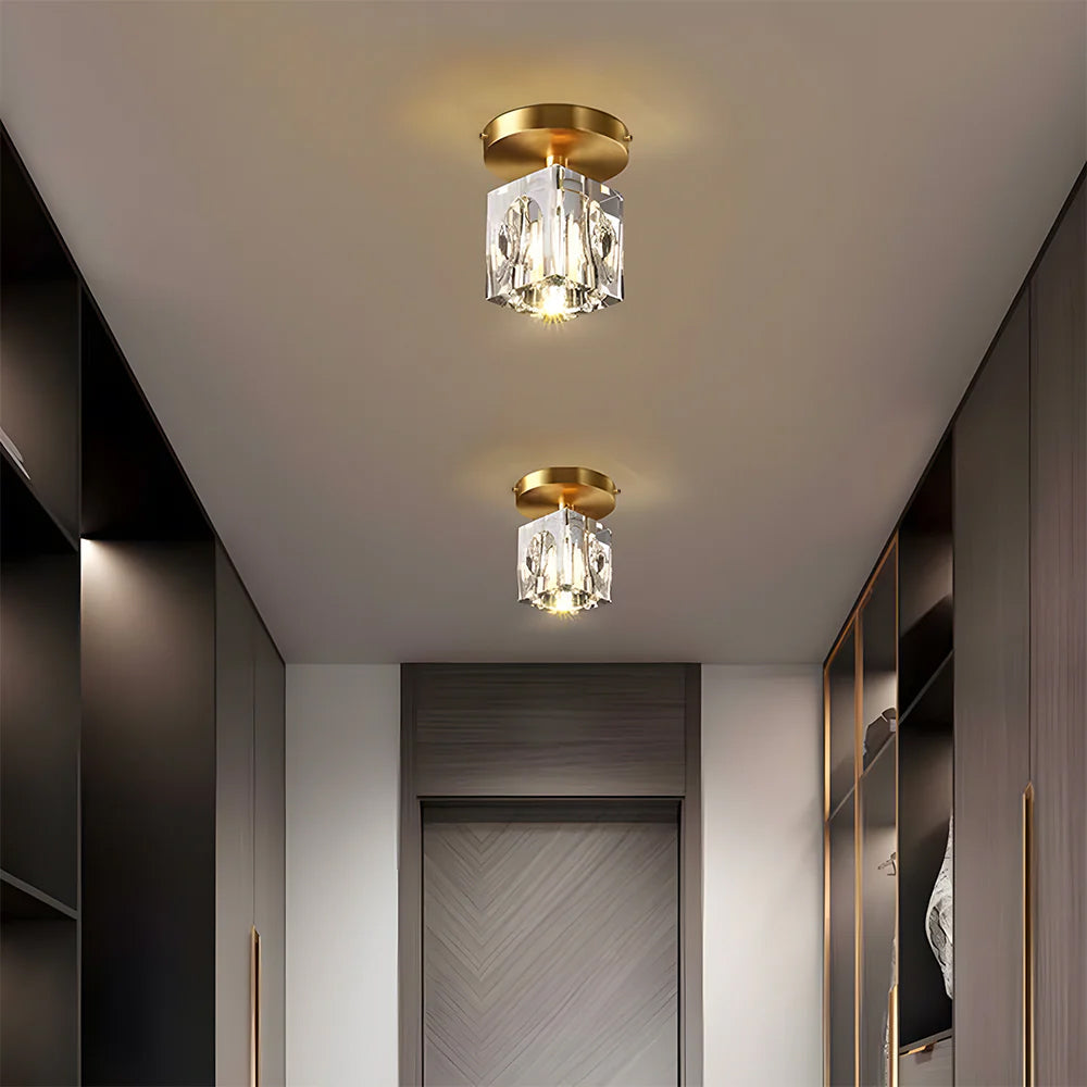 Geometrische Kristallen Plafondlamp - Moderne Zwarte of Gouden Afwerking