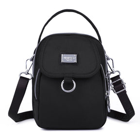 bags : Crossbody Tas Blauw - PhoneBag - Telefoonhoesje met Rits voor in Zwart van Pantino