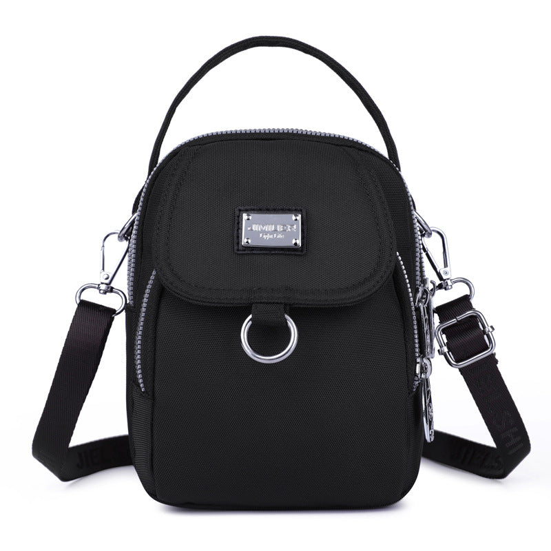 bags : Crossbody Tas Blauw - PhoneBag - Telefoonhoesje met Rits voor in Zwart van Pantino