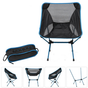 outdoor equipment : Portable Folding Moon Chair - De Ultieme Metgezel voor Al Je Buitenavonturen - Rood in Lichtblauw van Pantino