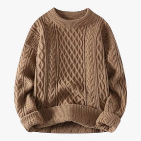 Herentruien : Heren Casual Gebreide Trui voor de Herfst - Khaki in Khaki van Pantino