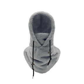 outdoor equipment : Sherpa Ski Masker Dames Beige - Warme Wintersport Hood - Fleece in Grijs van Pantino
