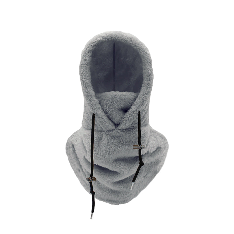 outdoor equipment : Sherpa Ski Masker Dames Beige - Warme Wintersport Hood - Fleece in Grijs van Pantino