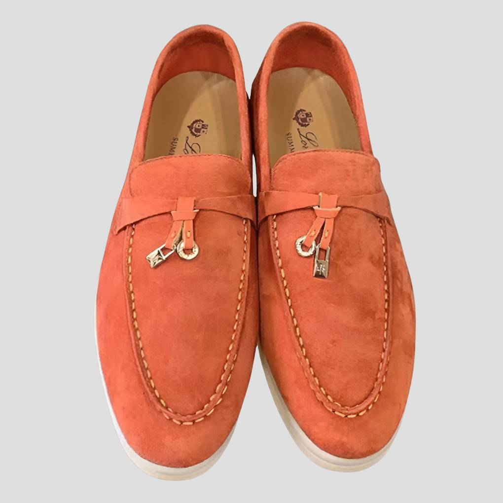 Fashion : Dames Loafers - Elegant, Comfortabel & Veelzijdige Stijl in Oranje van Jeecey