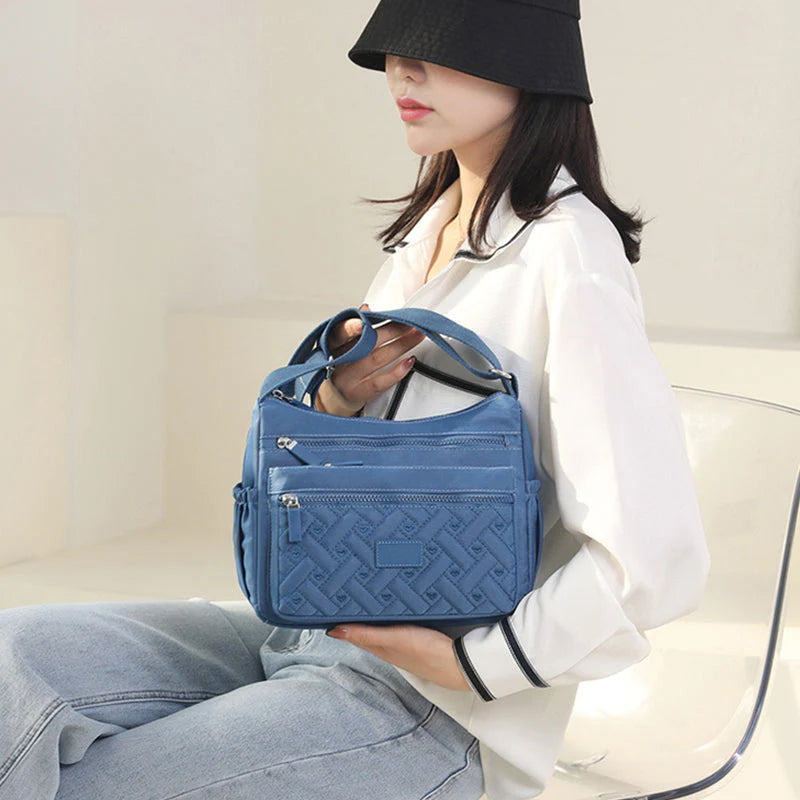 bags : Dames Schoudertas Blauw Leer - Klassiek & Luxe Design in van Pantino
