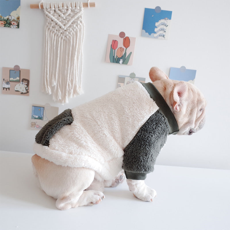 pets : Fleece-Gevoerde Omkeerbare Jas voor Honden - Donkergrijs in Donkergroen van Pantino