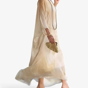 Dresses : Maxi Jurk Dames Marmer Effect Elegant - Lange Zomerjurk Uniek in van Pantinoshop