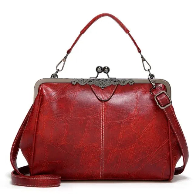 bags : Effen Handtas Dames Beige - Veelzijdig Ruim Stijlvol - PU-Leer in Rood van Pantino