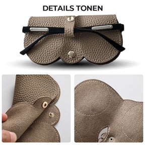 Eyeglass Case : Bril Dames Grijs - Luxe Brillenkoker - De Compacte Bescherming voor Onderweg Leer in van Pantino