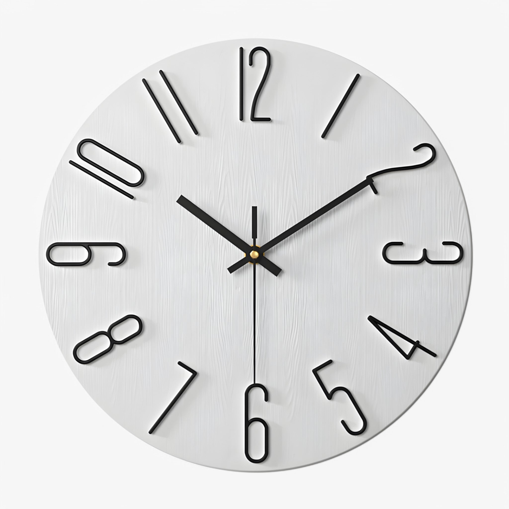 Wall Clocks : Wandklok Modern Stil Heren Design, Groot 60cm, Zwart Metaal in Bianco van Pantinoshop