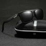 Damen Sonnenbrille Grau - klassische Vintage polarisierte mit großem quadratischem Rahmen Black Box Label
