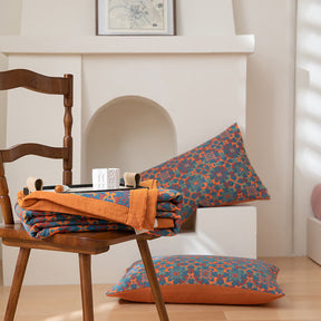 home & garden : Katoenen Quilt Oranje Blauw - Zeslaags Warm Beddengoed - Katoen in van Pantino