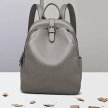 bags : Rugzak Blauw - Urban Chic -Grijze Leren in Grijs van Pantino