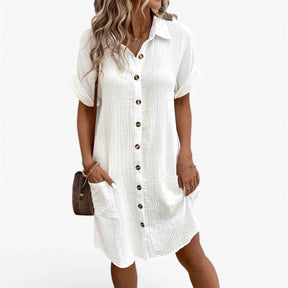 Dress : Dames Zomerjurk Lichtgewicht van Linnen-Katoenmix - Perfect voor Strand en Vakantie in van Pantino